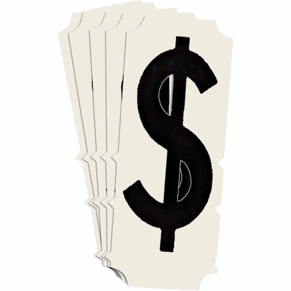 Brady Quik-Align 6450 Series Polyester 2 in Lbl Legend: $ Black 10PK 6450P-$ - main